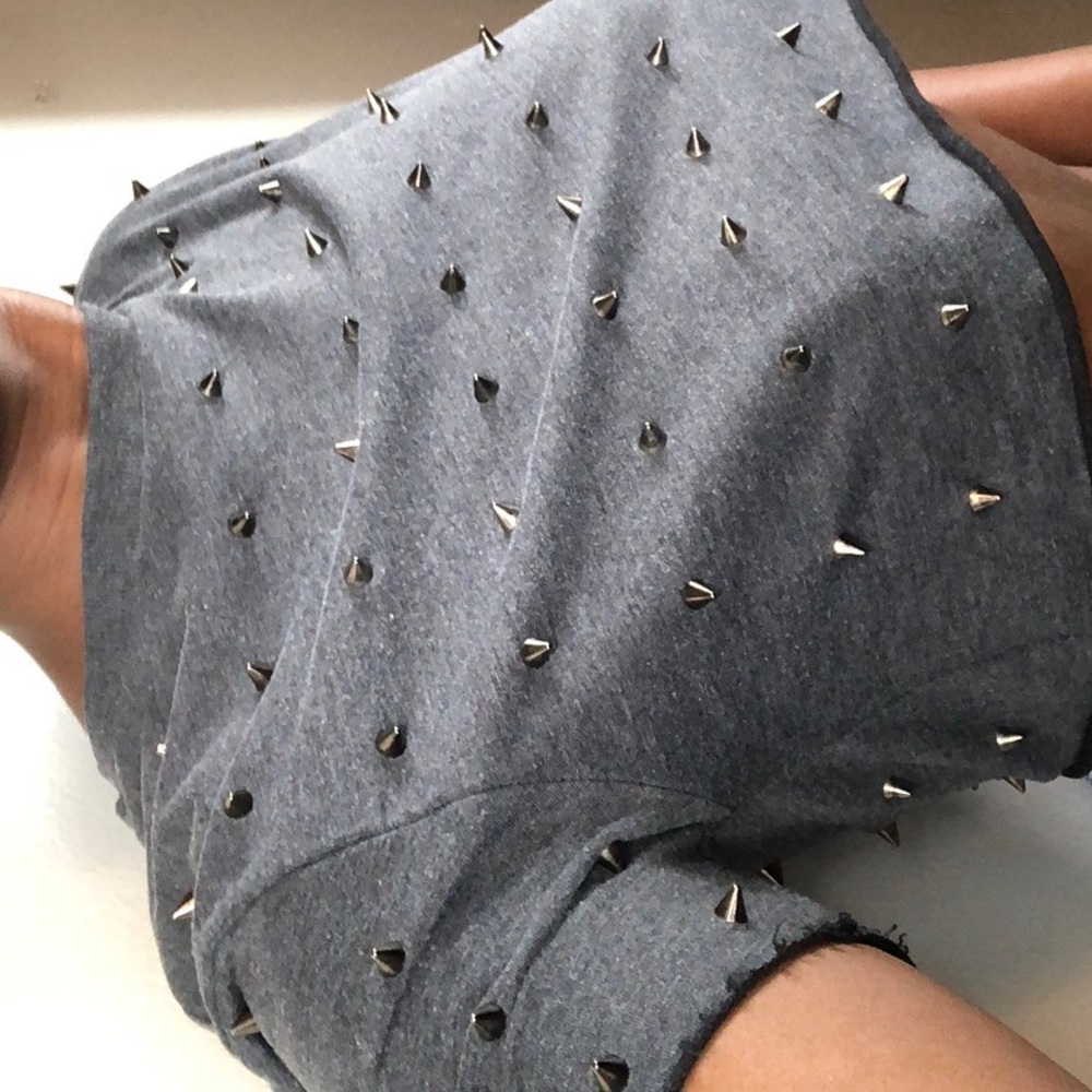 Studded gray crop top